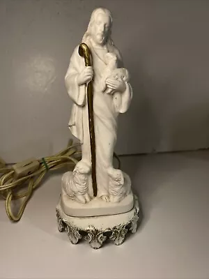 Rare Vintage Porcelain MCM Jesus Lamp Night Light Aladdin Giftware Brass Works • $45