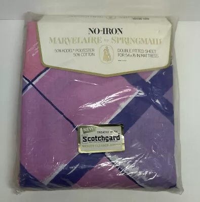 Vintage Marvelaire Springmaid Double Fitted Sheet NEW NOS • $18.39