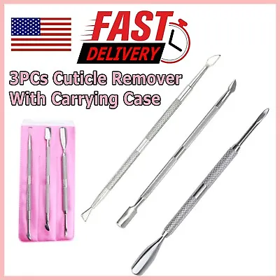Cuticle Pusher Remover Nail Cleaner Manicure Pedicure Stainless Steel Tool Set  • $4.95