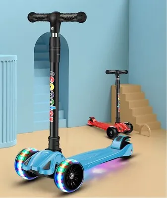 NEW Kids 3 Flashing Wheels Kick Push Scooter Kickboard Adjustable Brake Child AU • $40.99