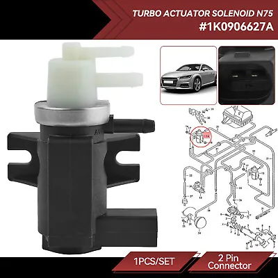 N75 Turbo Boost Pressure Control Solenoid Valve For Audi Vw Seat Skoda 1K0906627 • $22.49
