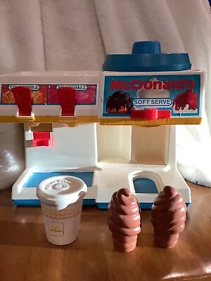 $65 • Buy Vintage 1988 Fisher Price McDonalds Soft Serve Soda Fountain W/ Food Accessories