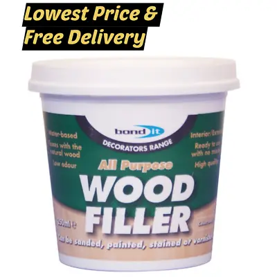 Bond IT 1 Part All Purpose Wood Filler Solvent Free General Repair 250ml Colours • £5.44