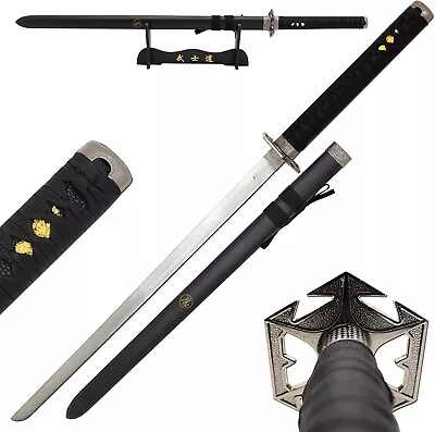 41   Black Samurai Ninja Katana Tactical Japanese Sword With Stand • $39.99