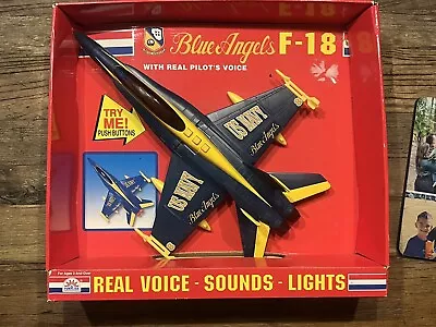 RARE Blue Angels F-18 Hornet Toy Jet FUNRISE 1997 14 X10  Works! • $29.99
