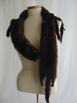 VINTAGE Mink Fur Collar Wrap 4 Full Body Pelts Color Brown • $40