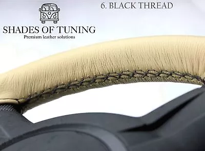 Leather Steering Wheel Cover For Bedford Rascal Black Seam • $51.05