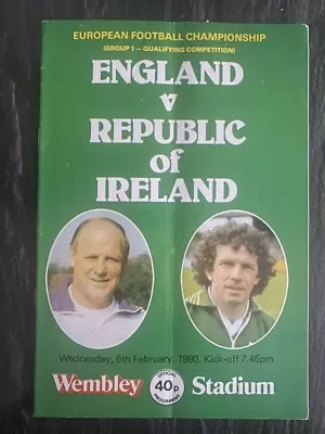 £1 • Buy England V Republic Of Ireland Programme Euro Qualifier Plus Paper Cutting 6/2/80