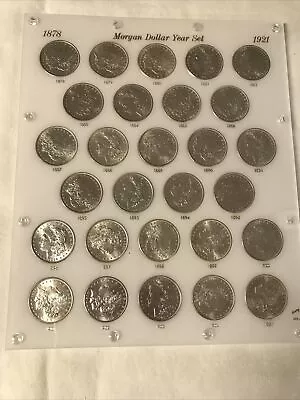 1878-1921 Complete Year Set (28) Morgan Silver Dollars Brilliant Silver Color • $1850