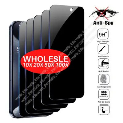BULK Privacy Screen Protector Tempered Glass Lot For IPhone 15 14 13 12 11 Pro 8 • $62.45