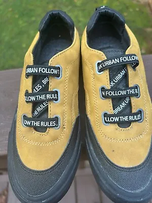 $30 • Buy Zara Boys Leather Yellow Shoe Sneaker Size US 1.5 Or EU 33/32