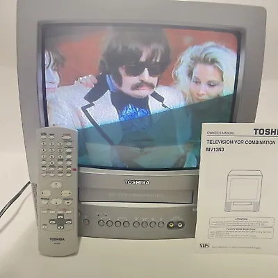 $199 • Buy Toshiba MV13N3 13  CRT TV/VCR Combo Retro Gaming TV Tested With Remote & Manual