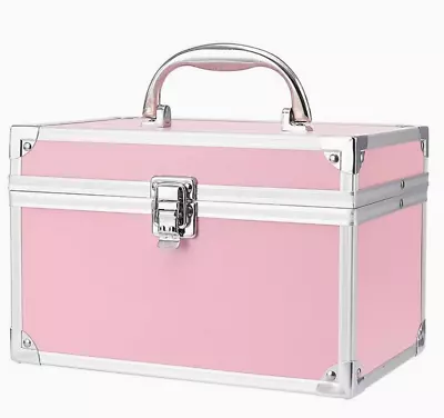 Aluminum Makeup Train Jewelry Storage Box Cosmetic Button Lock Case Organizer US • $25