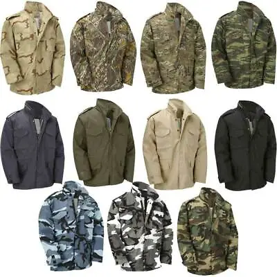 M65 US Army Jacket Vintage Military Field Top Combat Lined Coat Urban Camo Navy • $75.76