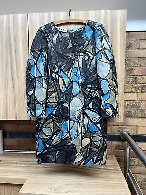 Marni Silk & Wool Printed Occasion Dress Size I40 Uk 8-10 • £85