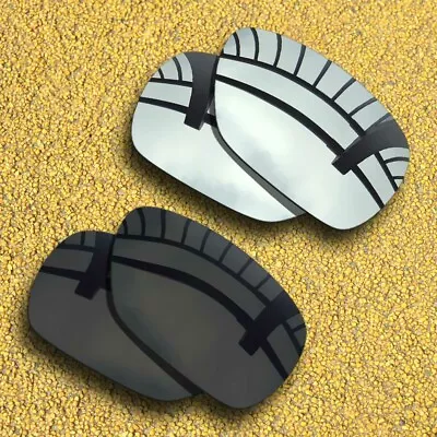 2 Pairs Polarized Lenses Replacement For-Oakley C Wire 2011-Solid Black&Silver • $15.79