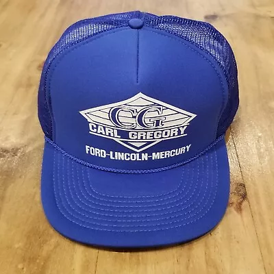 Vintage Ford Lincoln Mercury Auto Dealer Carl Gregory Hat Cap Trucker Foam Mesh • $4.94