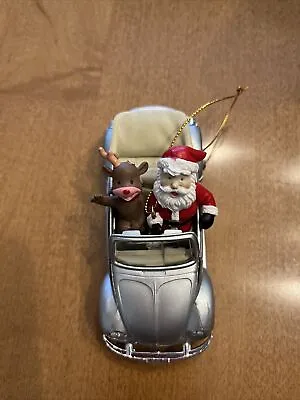 Santa And Reindeer In Volkswagen Cabriolet Ornament • $15