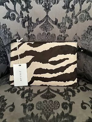 BNWT Gorgeous Ladies Jigsaw Henley Leather Zebra Wristlet Clutch Bag Tagged • £44.99