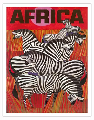 Africa - Zebra Safari - Vintage Travel Poster By David Klein C.1960s • $31.98