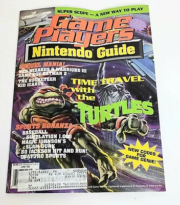 Game Players Nintendo Guide Magazine Time Travel With The Turtles June 1992  • $14.99