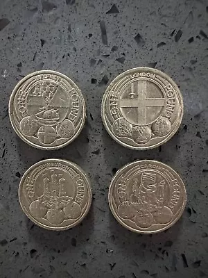 Full Set Capital Cities £1 Pound Coins Edinburgh Cardiff Belfast & London - P • £15