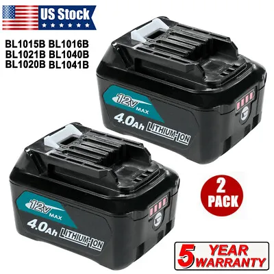 2X For Makita 12V Battery BL1041B-2 Max CXT 4.0Ah BL1040 BL1021B Lithium Pack • $53.90