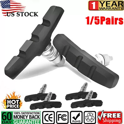 1/5 Pair Mountain Bike BMX Cycling V Brake Blocks Bicycle Break Pad Shoes Hold • $19.99