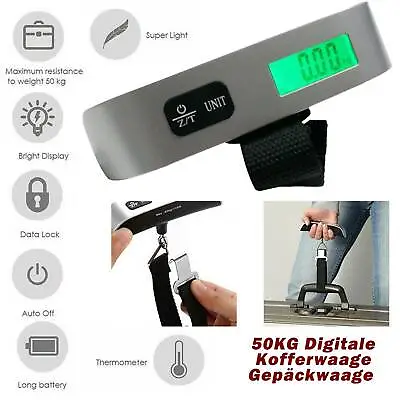 £5.99 • Buy 50kg Portable Hanging Digital Electronic Travel Suitcase Luggage Weighing Scales
