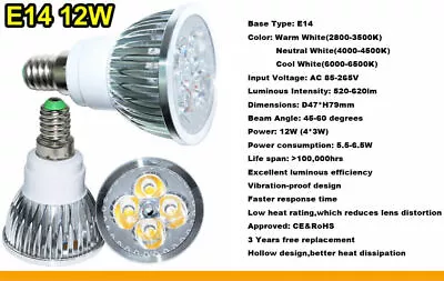 110V 220V Dimmable LED Spotlight Bulbs GU10 MR16 E27 E14 9W 12W 15W Light Lamps • $4.76