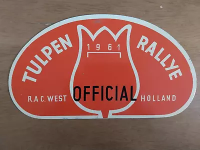 Tulip Rally 1961 Original Rally Plate • $40