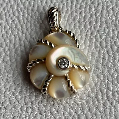 JUDITH RIPKA 925 Mother Of Pearl Nautilus Shell Pendant • $61.60