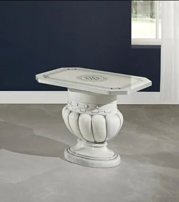 £260 • Buy The Versace Design Italian Aror Lamp Table In White & Silver