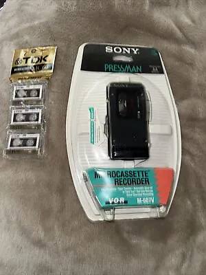 VTG Sony Microcassette Tape Recorder VOR Voice Operated Counter Box M-607V NEW • $100