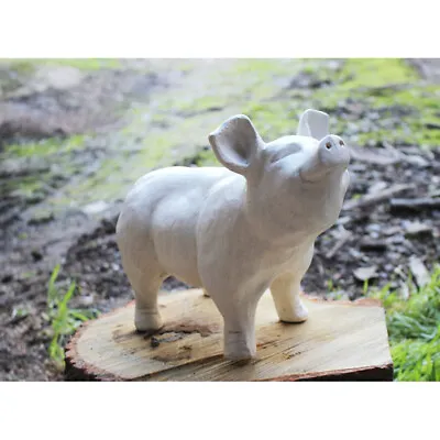 £31 • Buy Outdoor Garden White Pig Resin Ornament Statue Farmhouse Animal