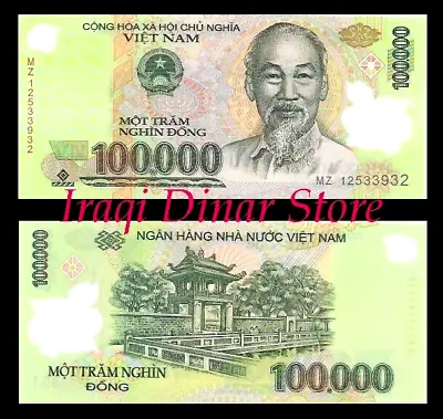100000 Vietnamese Dong Uncirculated Bank Note For Collectors MINT USA Fast Ship • $22.45