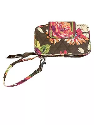 Vera Bradley Brown English Rose Wristlet Wallet Beautiful Condition • $9.99