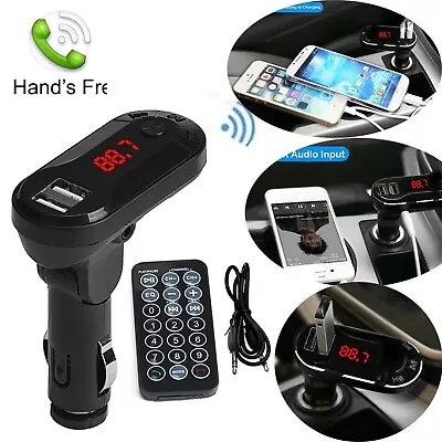 Bluetooth Wireless FM Transmitter MP3 Player Handsfree Car Kit USB TF SD Remote • $13.99