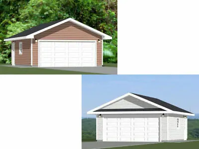20x24 2-Car Garages -- 480 Sq Ft -- PDF Floor Plan -- Model 7A And 7C • $19.99