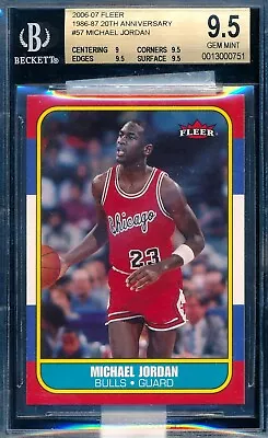 Michael Jordan 2006 Fleer 1986 Retro  Rookie Anniversary Bgs 9.5 Gem Card #57! • $699.99