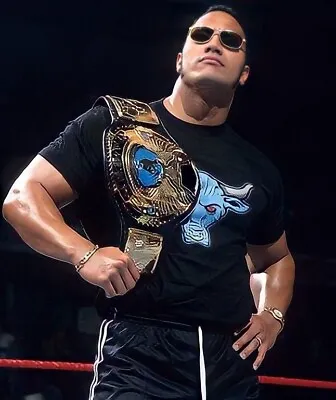 £380 • Buy The Rock Dwayne Johnson WWE 1998 Vintage Rare Men's Black Tee Shirt Size XL