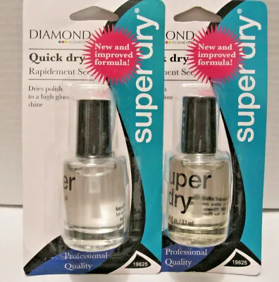 2 Diamond Cosmetics Super Dry Quick Dry Nail Polish Top Coat New Impoved Formula • $9.49