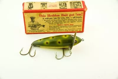 Vintage Heddon Surface 210 Minnow Antique Fishing Lure Frog In Brush Box RC6 • $0.99