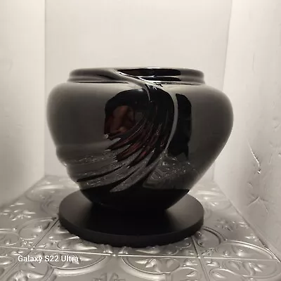 Vintage 1980s Haeger Large Glossy Black Vase • $35