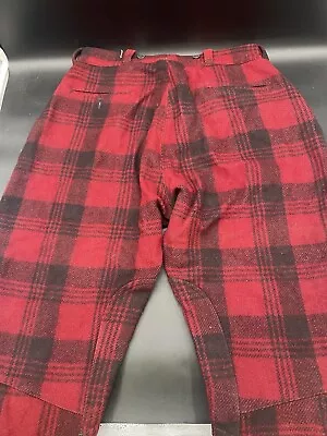 Hunting Pants Genuine Boat Sail Pocketing Mens Wool Thick Red Plaid • $40