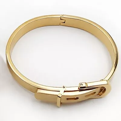 18k Gold Filled Over Sterling Silver 7  Womens Love Freedom Bracelet Bangle D988 • $26.95