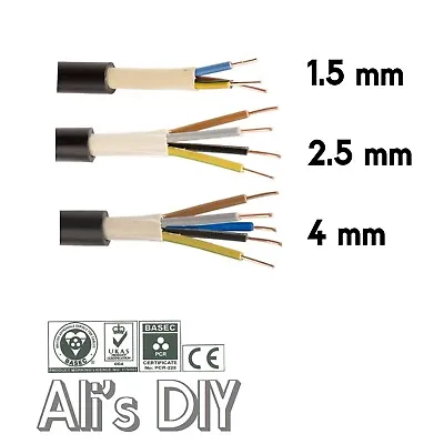 3 4 5 Core PVC Outdoor Hi Tuff Cable NYY-J 1.5 2.5 4 MM Outside Pond Wire • £309.99