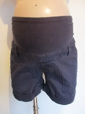 £6 • Buy H&m Mama Maternity Navy Blue Under Bump Safari Shorts Size 10