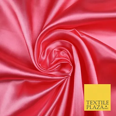 Luxury Plain Smooth Shiny Lightweight Poly Satin Fabric Dress Lining Material58  • £4.50