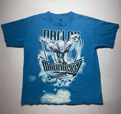 NBA X Marvel Bleach Dyed Dallas Mavericks Silver Surfer T-Shirt XL *FITS MEDIUM* • $16